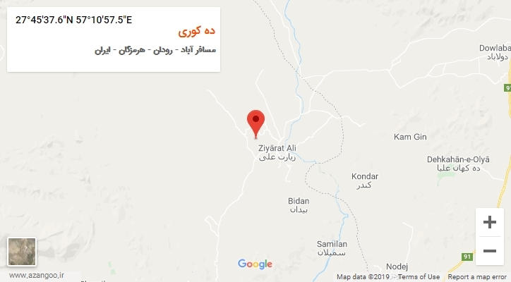 روستای ده کوری بر روی نقشه
