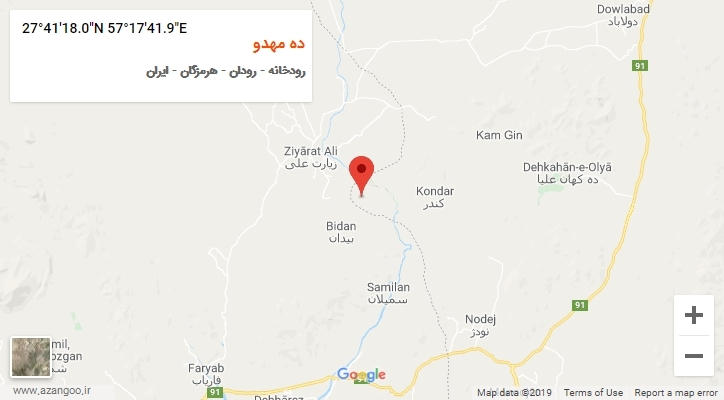 روستای ده مهدو بر روی نقشه