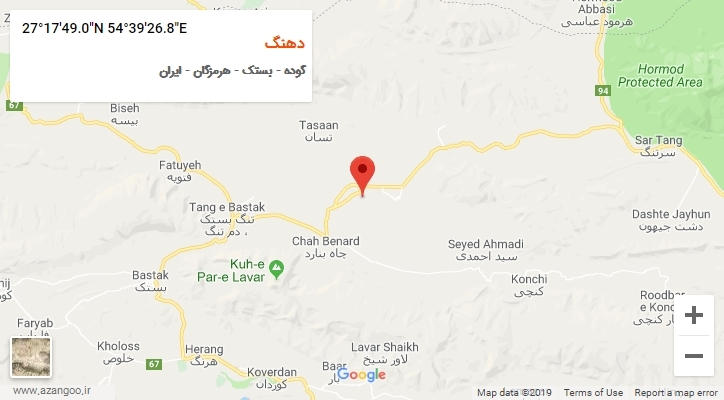 روستای دهنگ بر روی نقشه