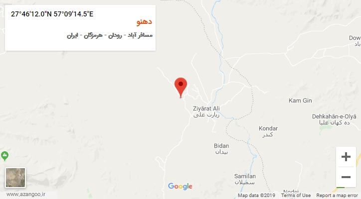 روستای دهنو بر روی نقشه