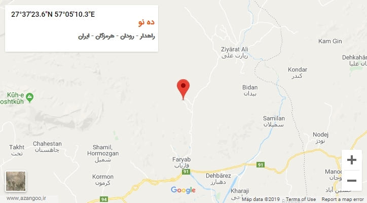 روستای ده نو بر روی نقشه
