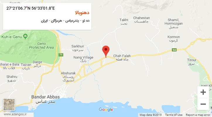 روستای دهنوبالا بر روی نقشه