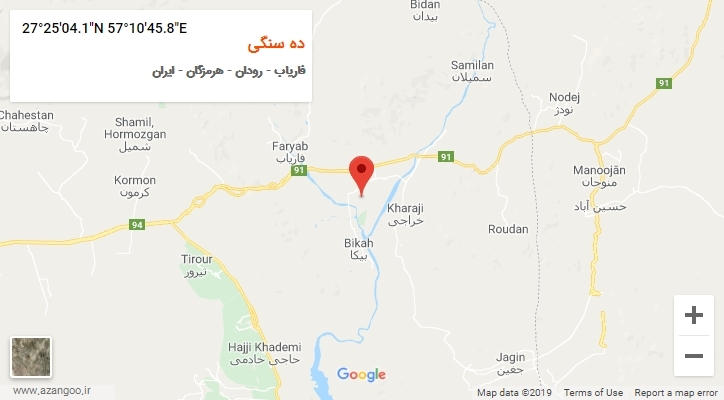 روستای ده سنگی بر روی نقشه