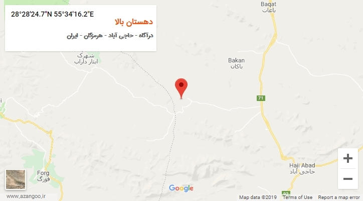 روستای دهستان بالا بر روی نقشه