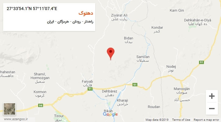 روستای دهتوک بر روی نقشه