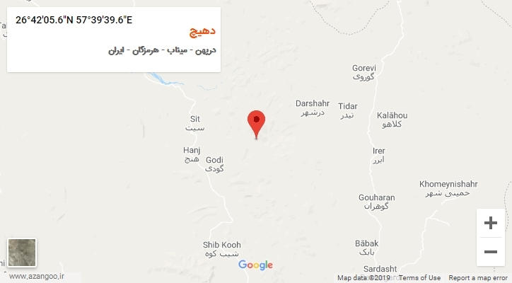 روستای دهیچ بر روی نقشه