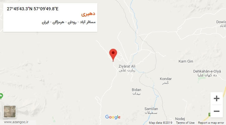 روستای دهیری بر روی نقشه