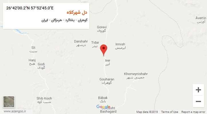 روستای دل شهرکلاه بر روی نقشه
