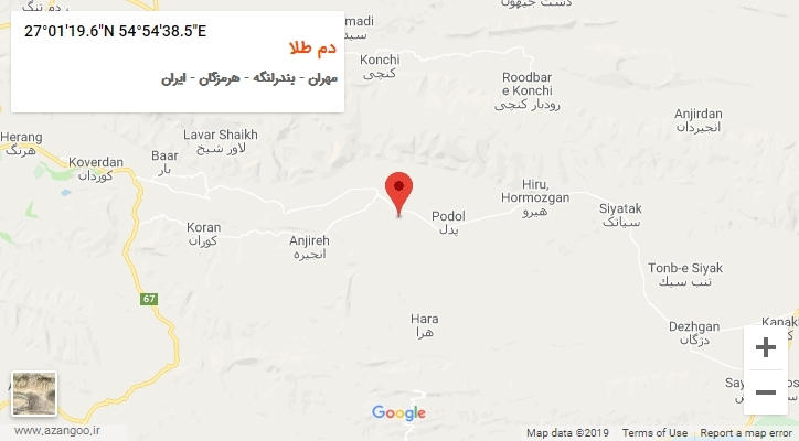 روستای دم طلا بر روی نقشه