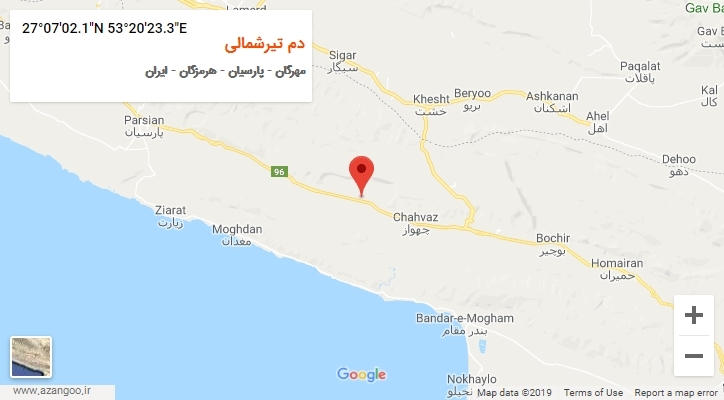 روستای دم تیرشمالی بر روی نقشه