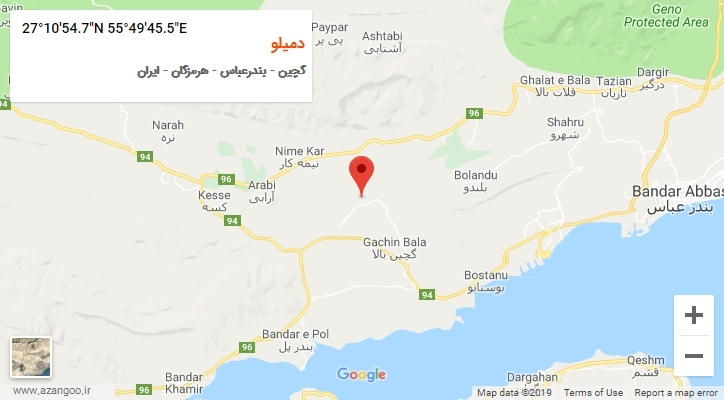 روستای دمیلو بر روی نقشه