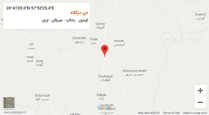 روستای دن درکلاه بر روی نقشه