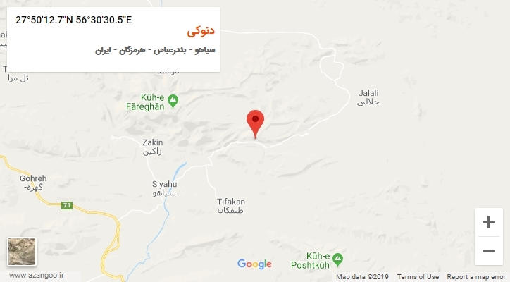 روستای دنوکی بر روی نقشه
