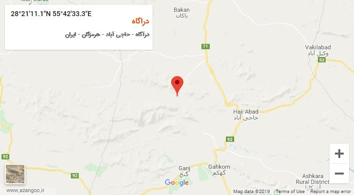 روستای دراگاه بر روی نقشه