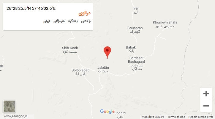 روستای درالوی بر روی نقشه