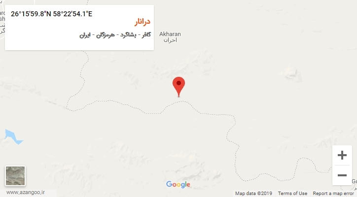 روستای درانار بر روی نقشه