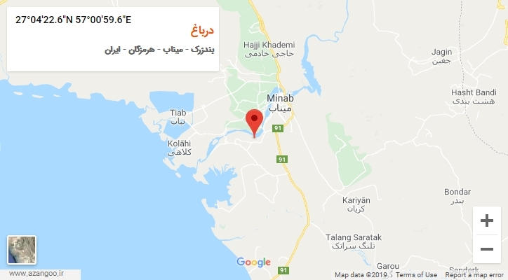 روستای درباغ بر روی نقشه