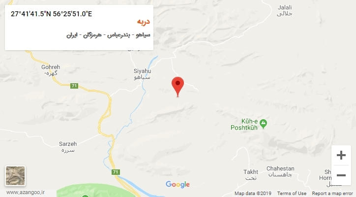 روستای دربه بر روی نقشه