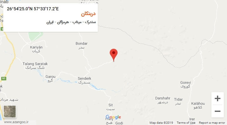روستای دربنکان بر روی نقشه