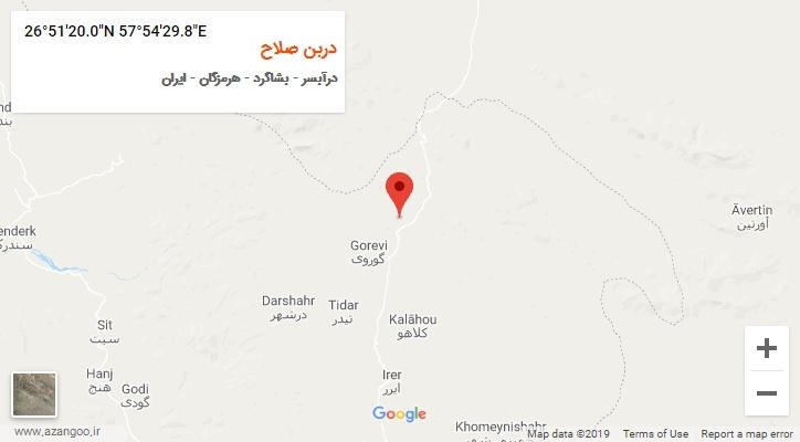 روستای دربن صلاح بر روی نقشه