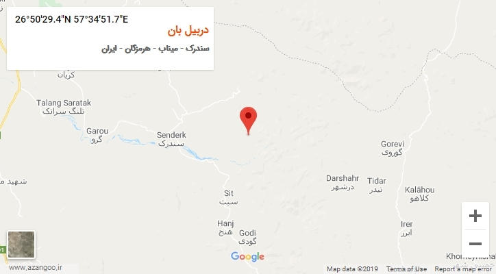 روستای دربیل بان بر روی نقشه