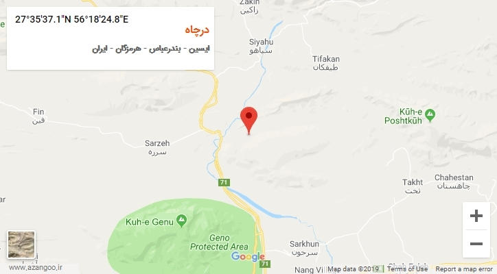 روستای درچاه بر روی نقشه