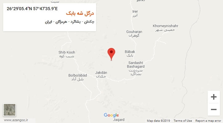 روستای درگل شه بابک بر روی نقشه