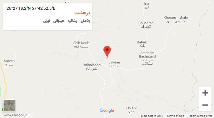 روستای درهشت بر روی نقشه