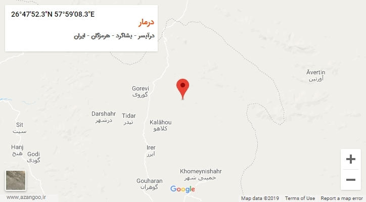 روستای درمار بر روی نقشه