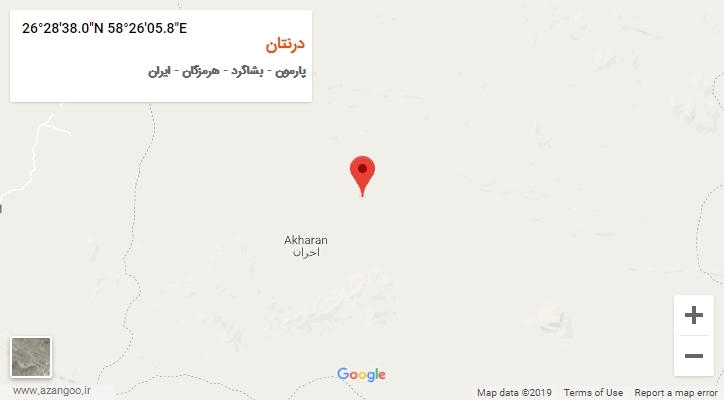 روستای درنتان بر روی نقشه