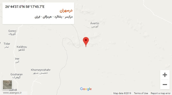 روستای درسهران بر روی نقشه