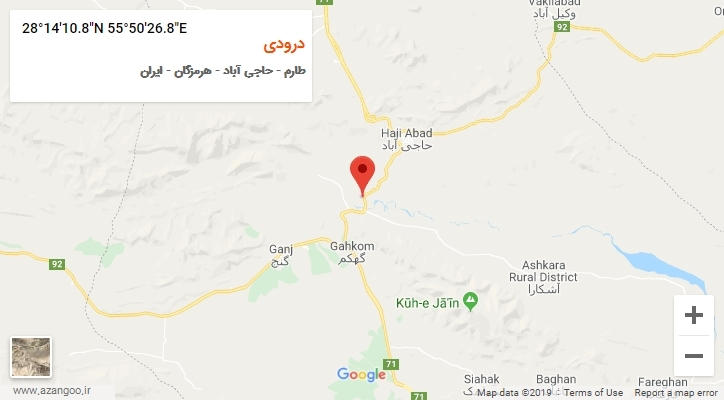 روستای درودی بر روی نقشه