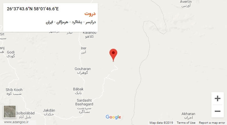 روستای دروت بر روی نقشه