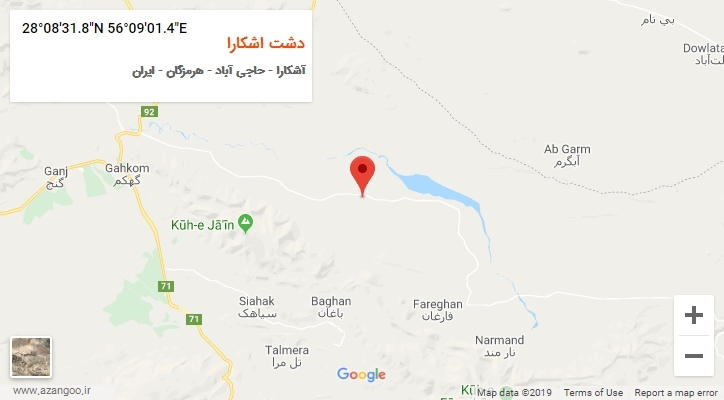 روستای دشت اشکارا بر روی نقشه