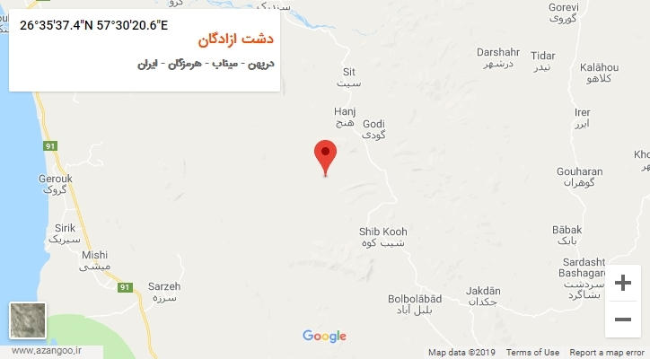 روستای دشت ازادگان بر روی نقشه