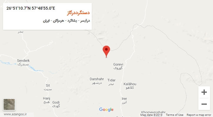 روستای دستگرددرگاز بر روی نقشه