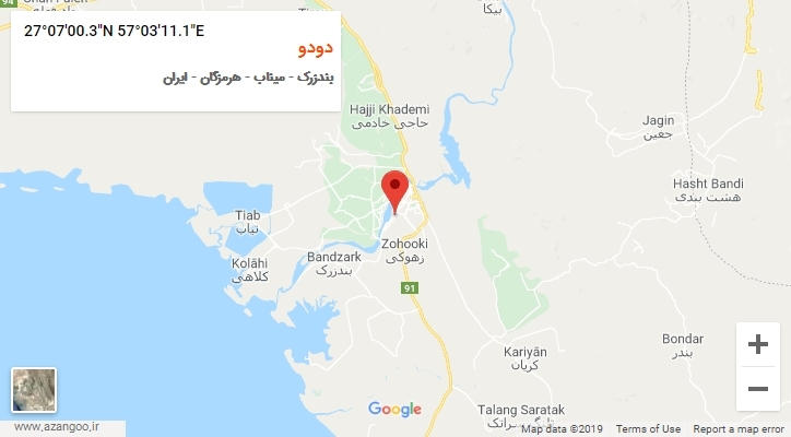 روستای دودو بر روی نقشه