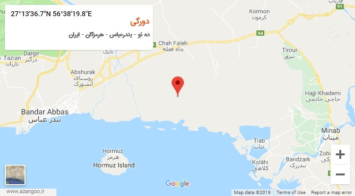روستای دورگی بر روی نقشه