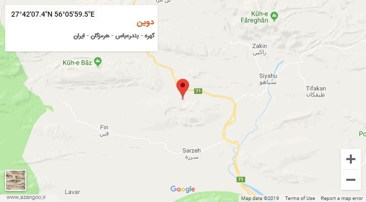 روستای دوین بر روی نقشه