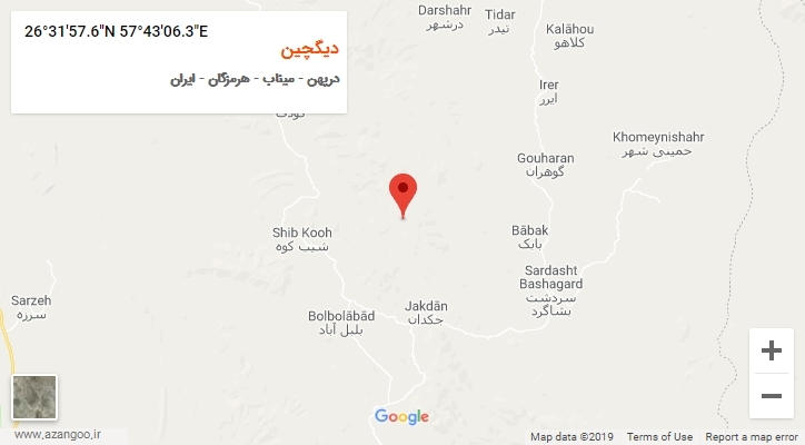 روستای دیگچین بر روی نقشه