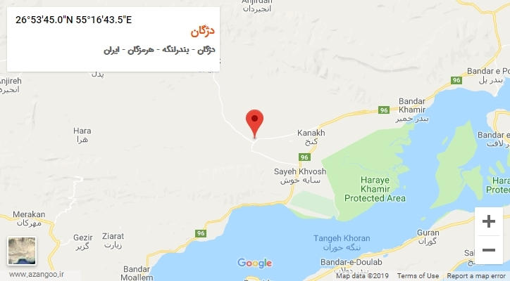 روستای دژگان بر روی نقشه