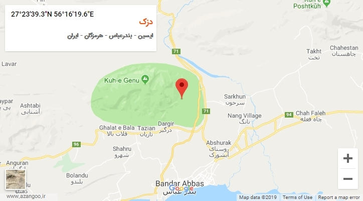 روستای دزک بر روی نقشه