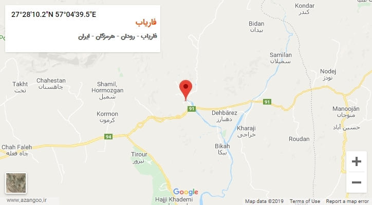 روستای فاریاب بر روی نقشه
