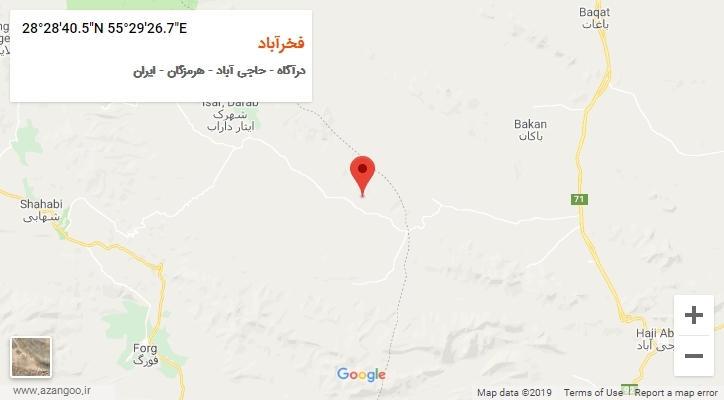 روستای فخرآباد بر روی نقشه