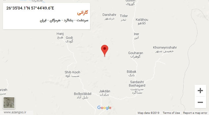 روستای گارانی بر روی نقشه