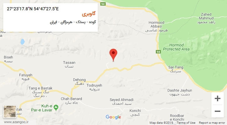 روستای گاوبری بر روی نقشه