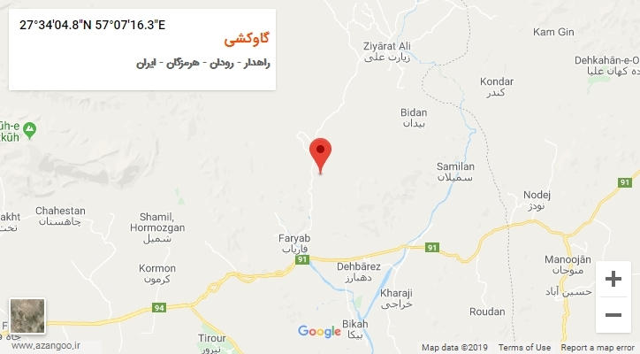 روستای گاوکشی بر روی نقشه