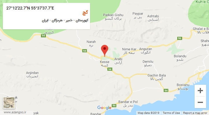 روستای گچ بر روی نقشه