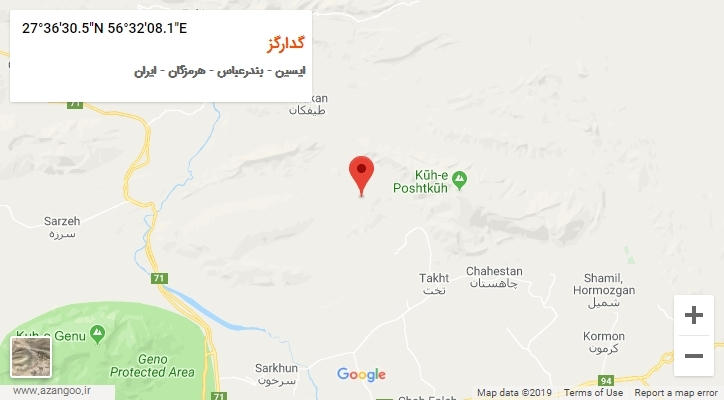 روستای گدارگز بر روی نقشه