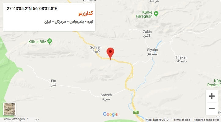 روستای گدارزرتو بر روی نقشه